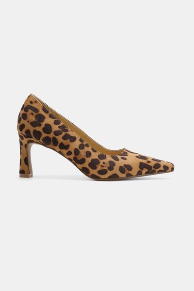 Beast Fashion Faux Suede Leopard Point Toe Pumps - Drazelle Store