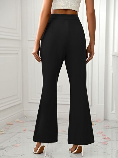 Slit Flare Pants with Pockets - Drazelle Store