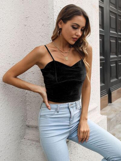 Sweetheart Neck Cropped Cami - Drazelle Store