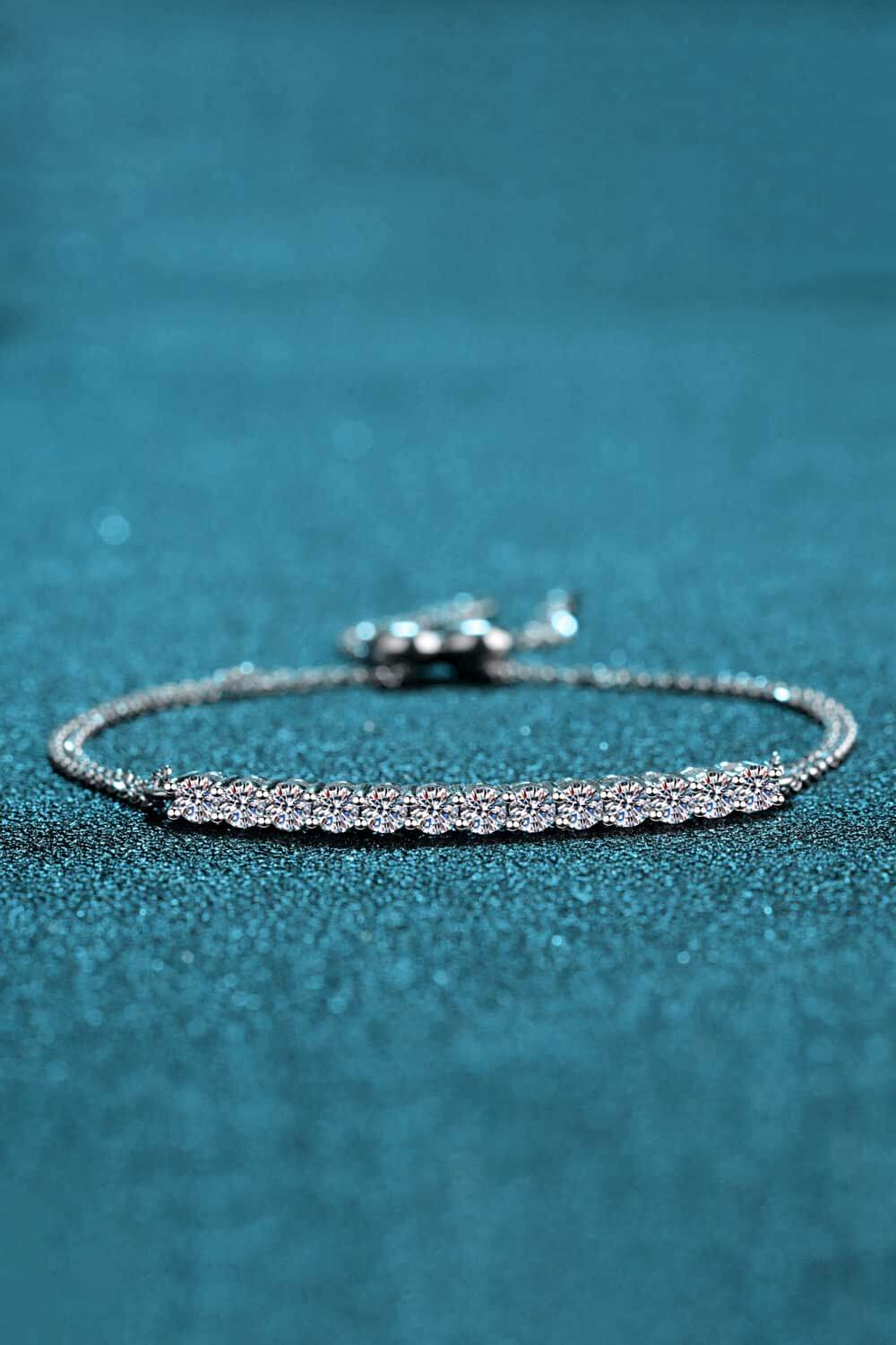 Adored Moissanite Sterling Silver Bracelet - Drazelle Store