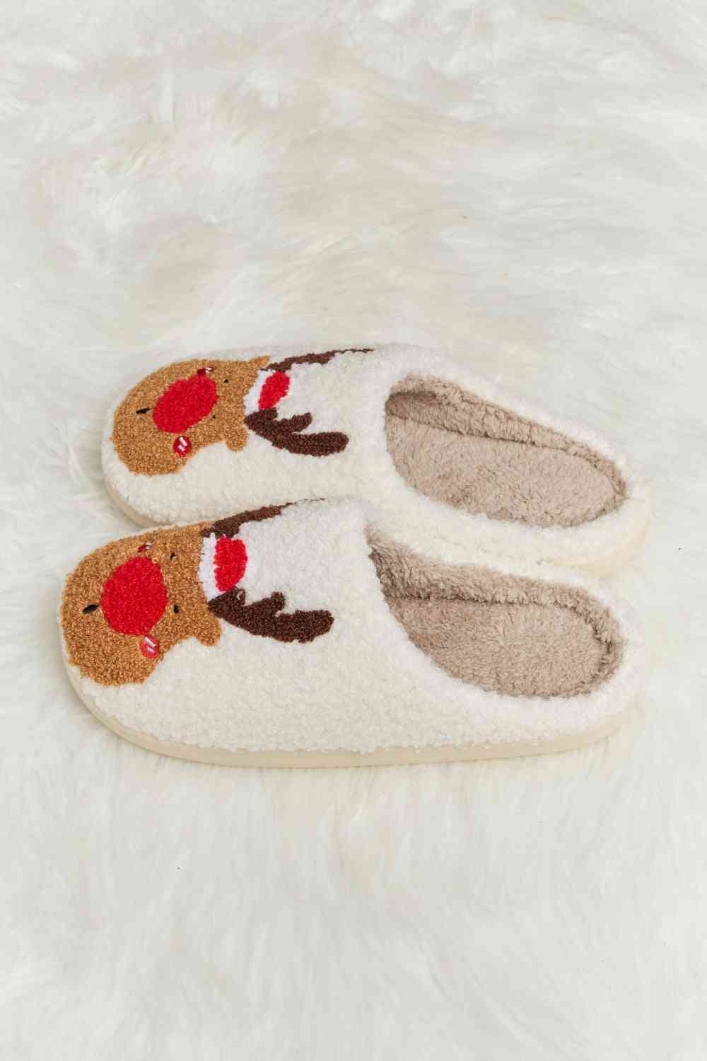 Melody Rudolph Print Plush Slide Slippers - Drazelle Store