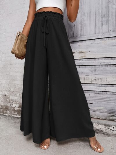 Honey Tied High Waist Wide Leg Pants - Drazelle Store