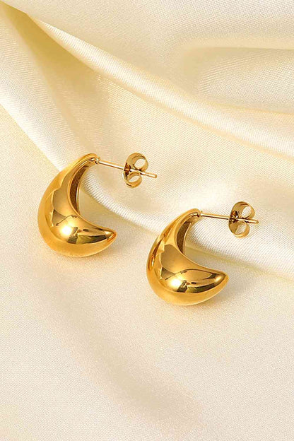 Stainless Steel C-Hoop Earrings - Drazelle Store