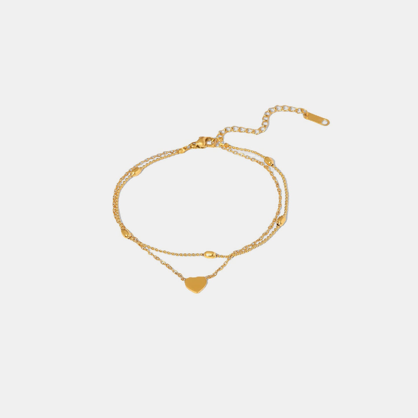 Heart Shape Double-Layered Anklet - Drazelle Store