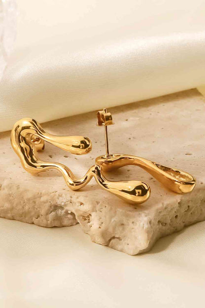 18K Gold Plated Geometric Mismatched Earrings - Drazelle Store