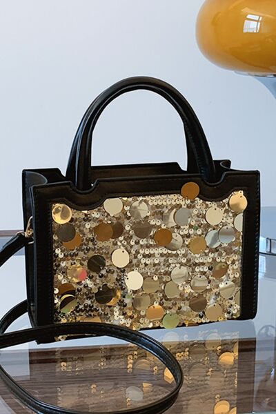 Arabic Style Leather Sequin Handbag - Drazelle Store