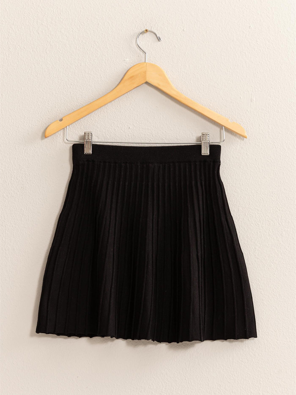 HYFVE High Waist Knit Pleated Flare Mini Skirt - Drazelle Store