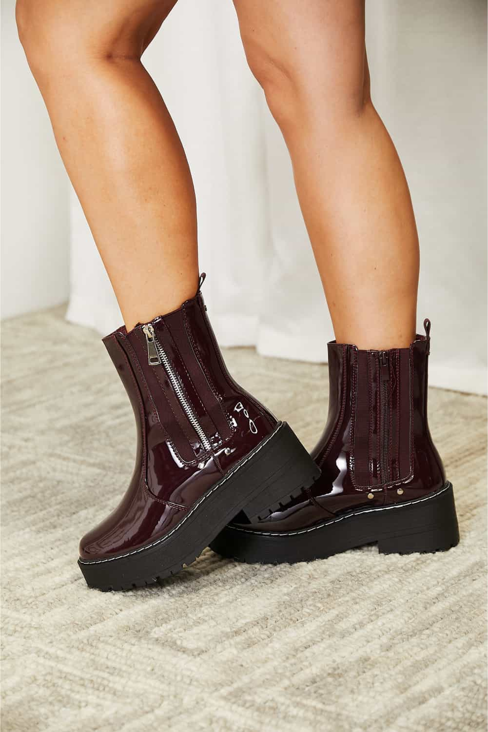 Forever Link Side Zip Platform Boots - Drazelle Store