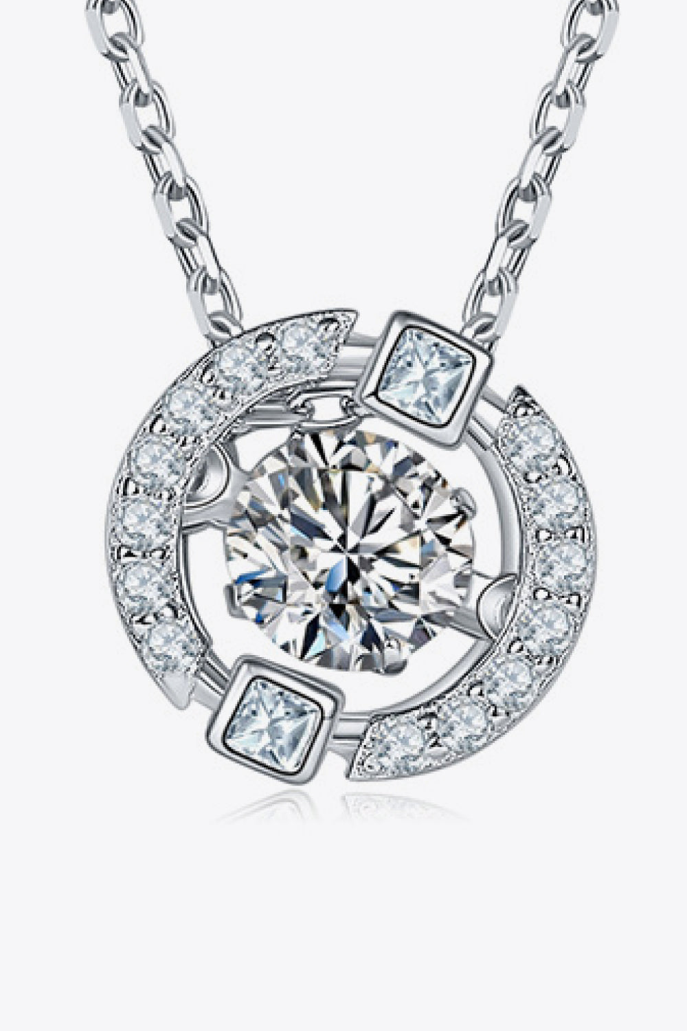 Moissanite Pendant Chain-Link Necklace - Drazelle Store