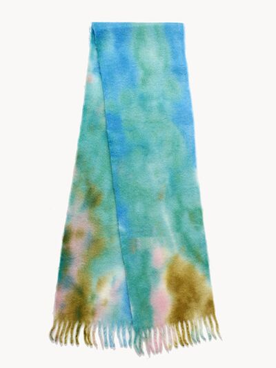 Fringe Tie-Dye Polyester Scarf - Drazelle Store