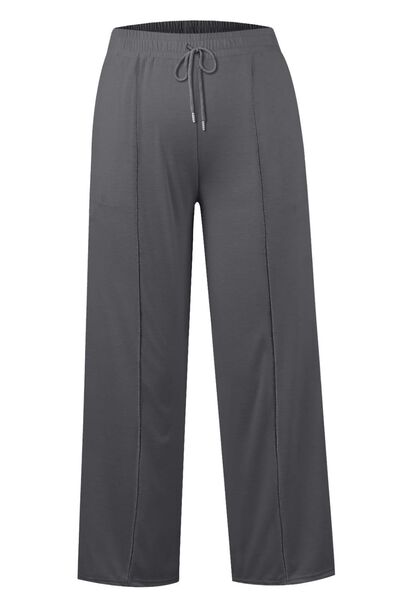 Drawstring Elastic Waist Wide Leg Pants - Drazelle Store