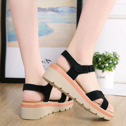 Wedge flat student sandals - Drazelle Store