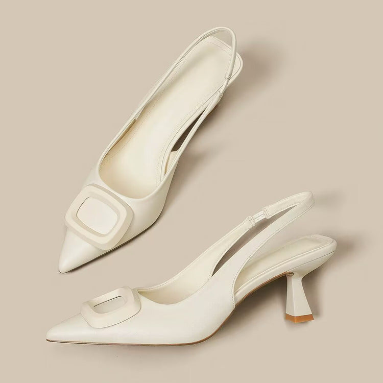 Slingback Pointed Toe Pumps - Drazelle Store