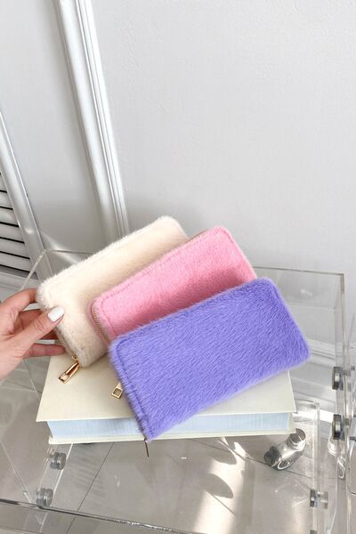 Solid Color Fluff Rectangle Wallet - Drazelle Store