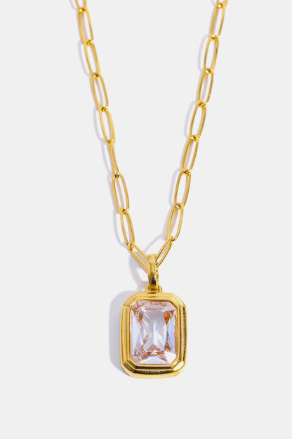 Zircon 18K Gold-Plated Geometrical Shape Pendant Necklace - Drazelle Store