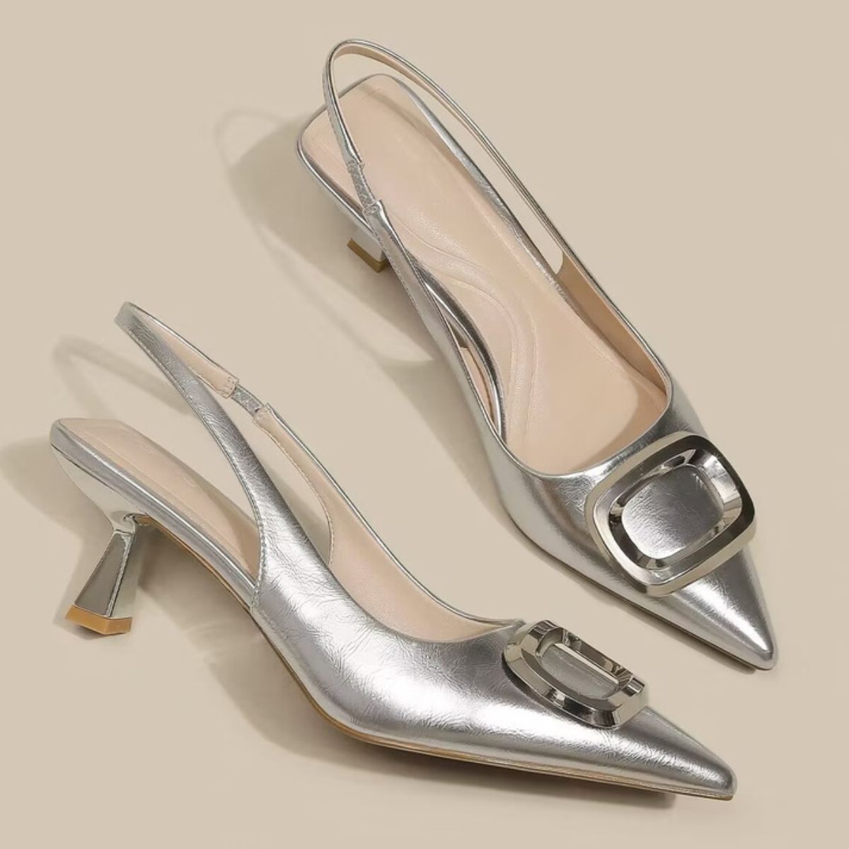 Slingback Pointed Toe Pumps - Drazelle Store