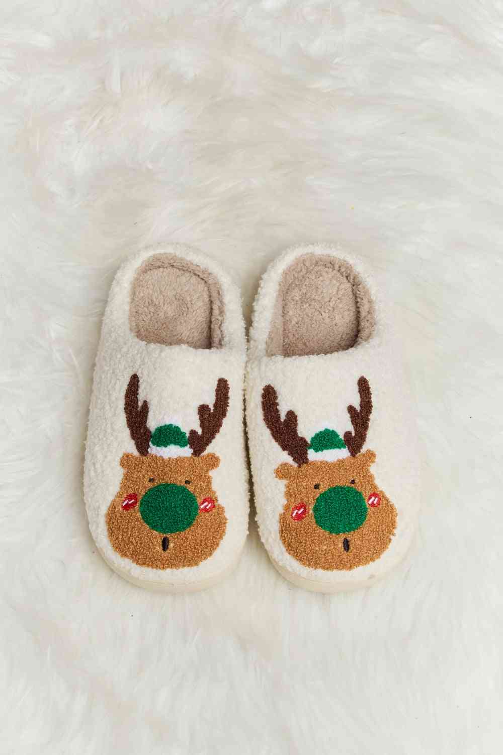 Melody Rudolph Print Plush Slide Slippers - Drazelle Store