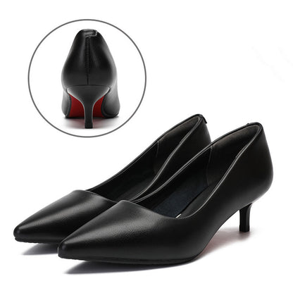 Leather Work Shoes Women Black - Drazelle Store