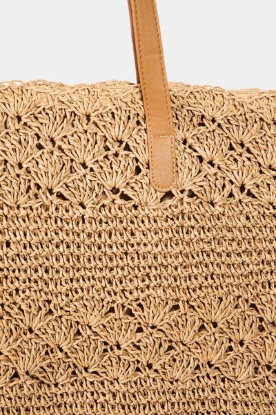 Fame Straw Braided Tote Bag - Drazelle Store