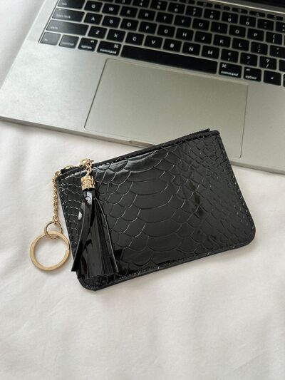 PU Leather Tassel Trim Card Case - Drazelle Store