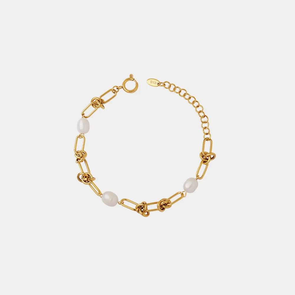 Freshwater Pearl Titanium Steel Bracelet - Drazelle Store