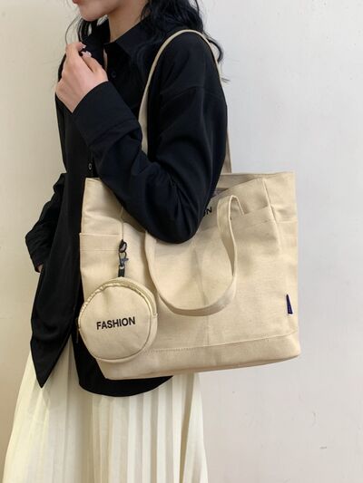 Canvas Aesthetic Tote Bag with Pouch - Drazelle Store