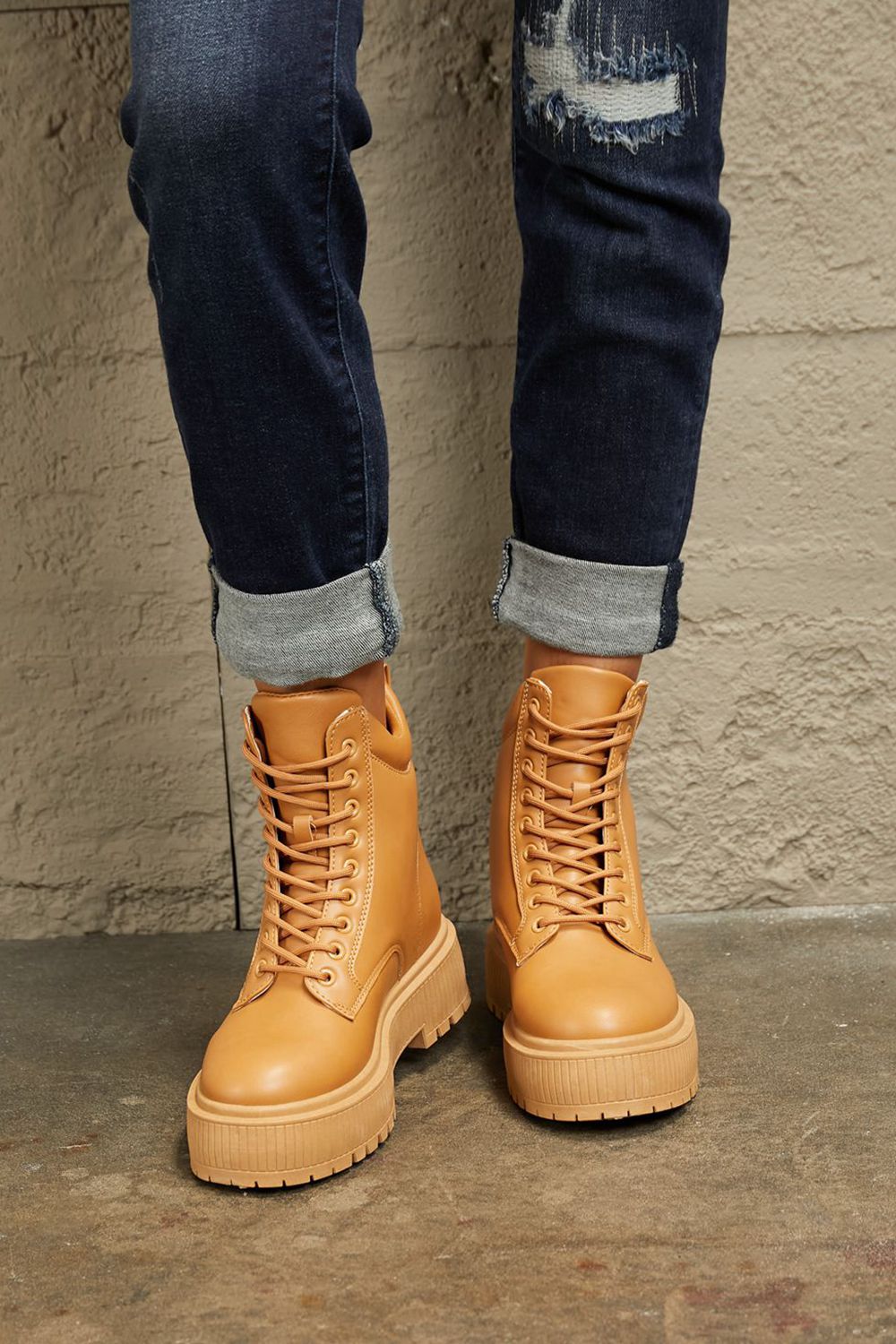 East Lion Corp Platform Combat Boots - Drazelle Store