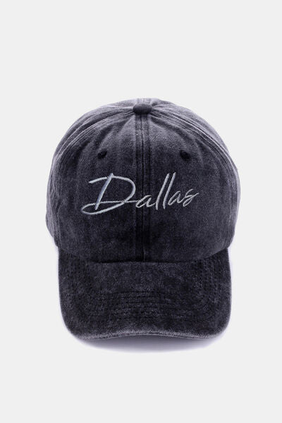 Zenana Washed DALLAS Embroidered Baseball Cap - Drazelle Store