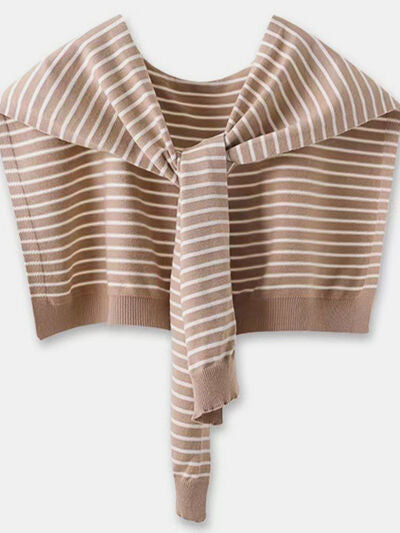 Striped Contrast Knit Wrap - Drazelle Store