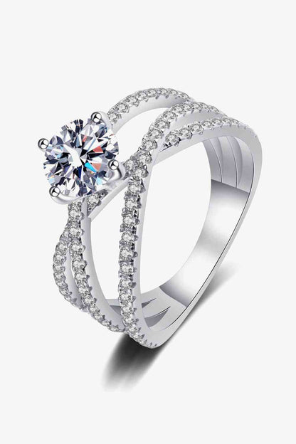 1 Carat Moissanite Crisscross Ring - Drazelle Store