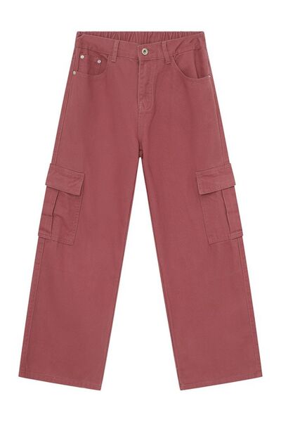 Hight Rise Wide Leg Cargo Pants - Drazelle Store