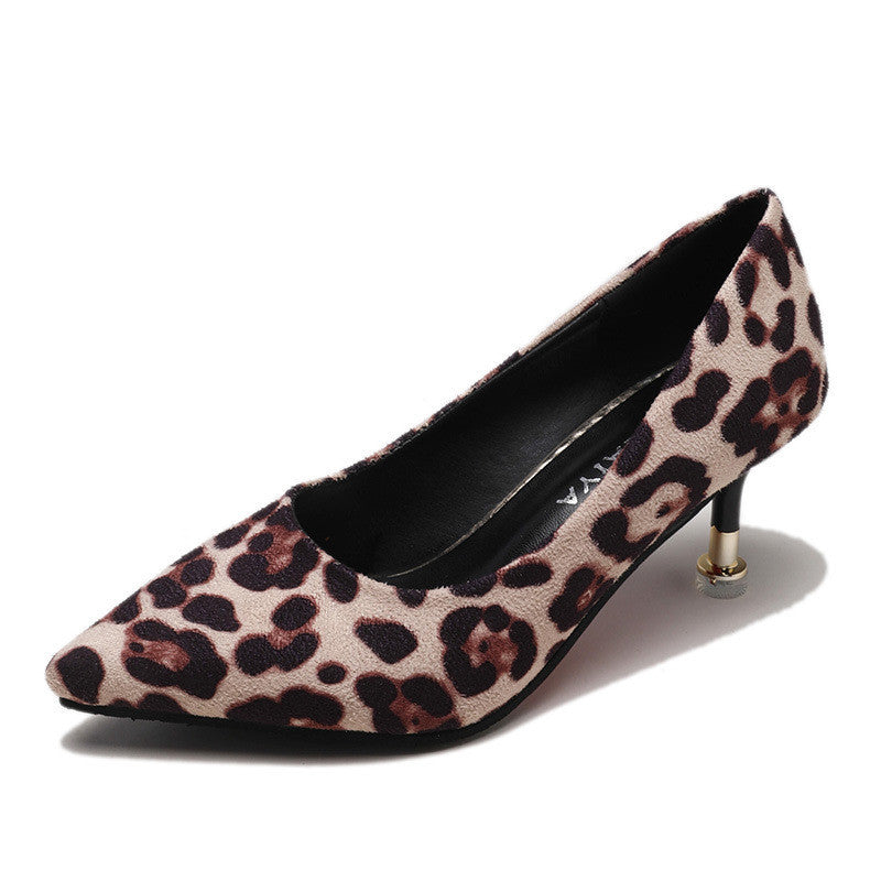 Pointed Leopard High Heels - Drazelle Store