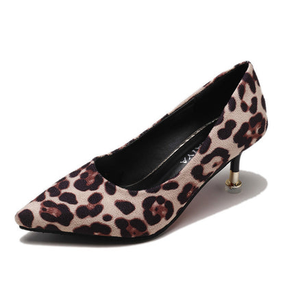 Pointed Leopard High Heels - Drazelle Store