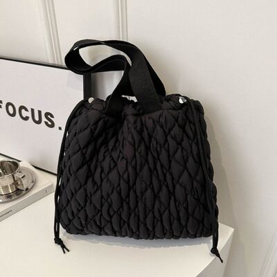 Drawstring Bubble Texture Tote Bag - Drazelle Store