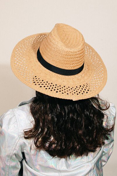 Fame Basket Weave Straw Sun Hat - Drazelle Store