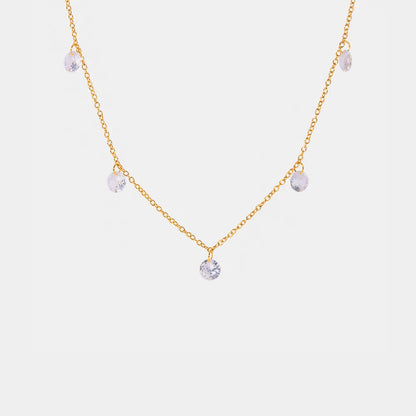 Stainless Steel Rhinestone Charm Necklace - Drazelle Store