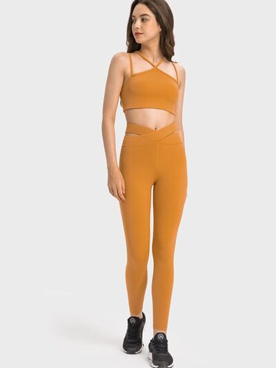 Millennia Crisscross Cutout Sports Leggings - Drazelle Store