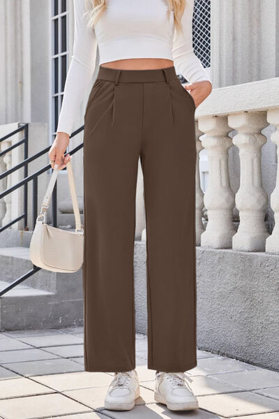 Lovelet High Waist Wide Straight Pants - Drazelle Store