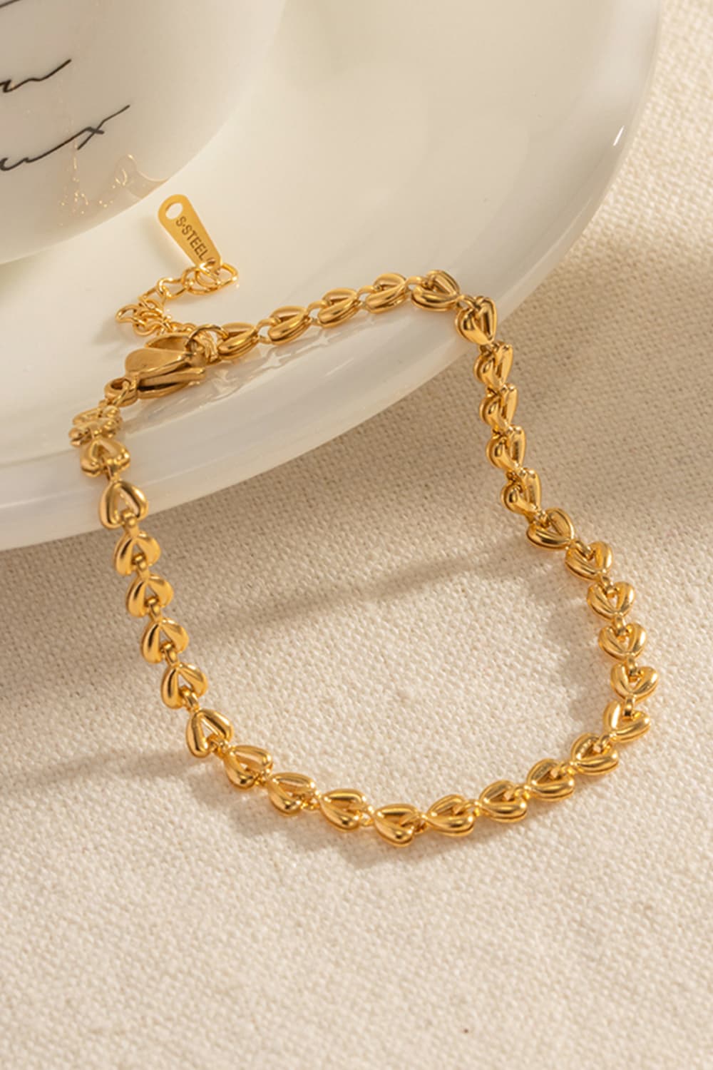 Heart Chain Lobster Clasp Bracelet - Drazelle Store