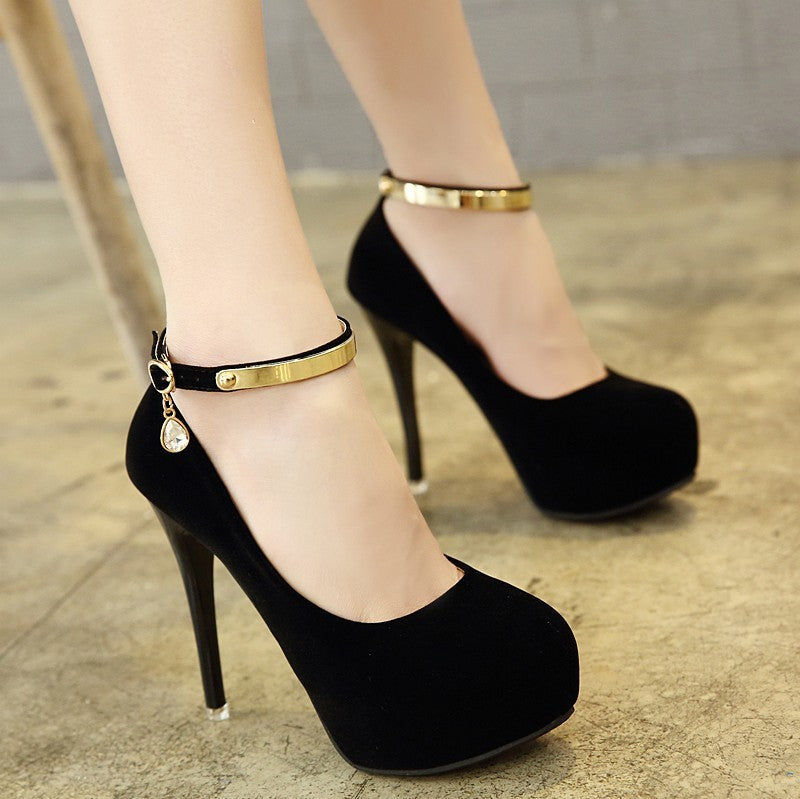 Woman Pumps Metal Ankle Strap - Drazelle Store