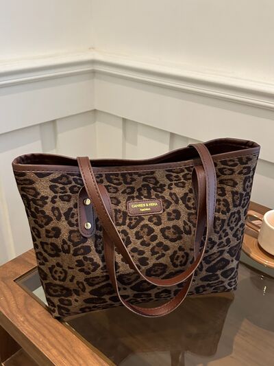 Leopard Polyester Tote Bag - Drazelle Store