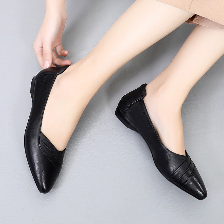 Pointed toe leather pumps - Drazelle Store