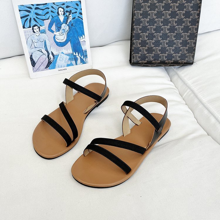 Fashion Cross Buckle Sandals Roman Flat Sandals Women's Shoes - Drazelle Store