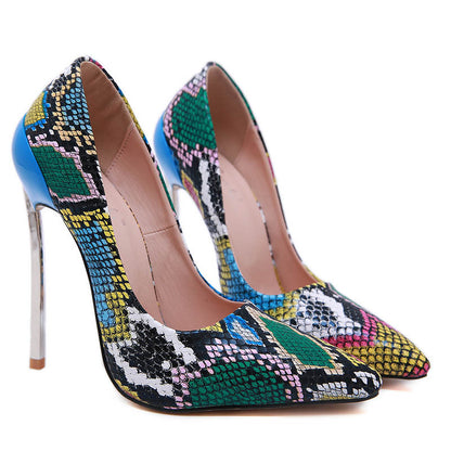 Snake print high heels - Drazelle Store