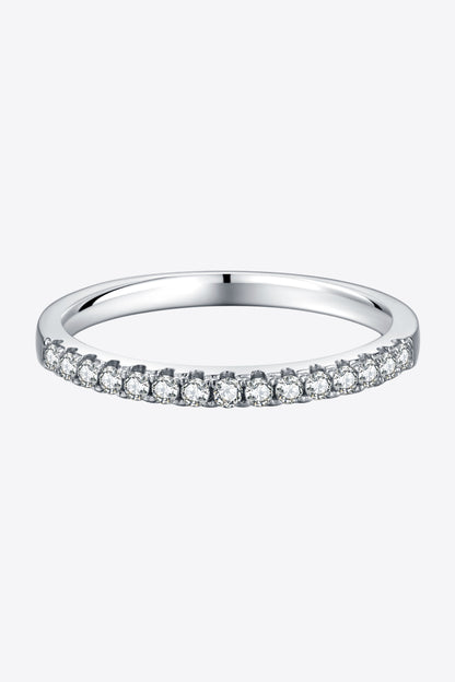 Moissanite Platinum-Plated Half-Eternity Ring - Drazelle Store