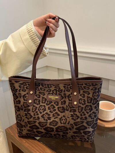 Leopard Polyester Tote Bag - Drazelle Store