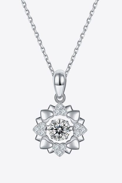 Moissanite Flower Shape Pendant Necklace - Drazelle Store