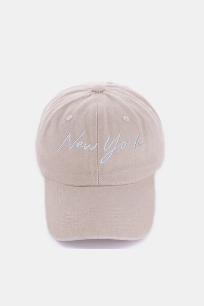 Zenana Washed Embroidered City Baseball Cap - Drazelle Store