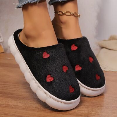 Heart Round Toe Flat Slippers - Drazelle Store