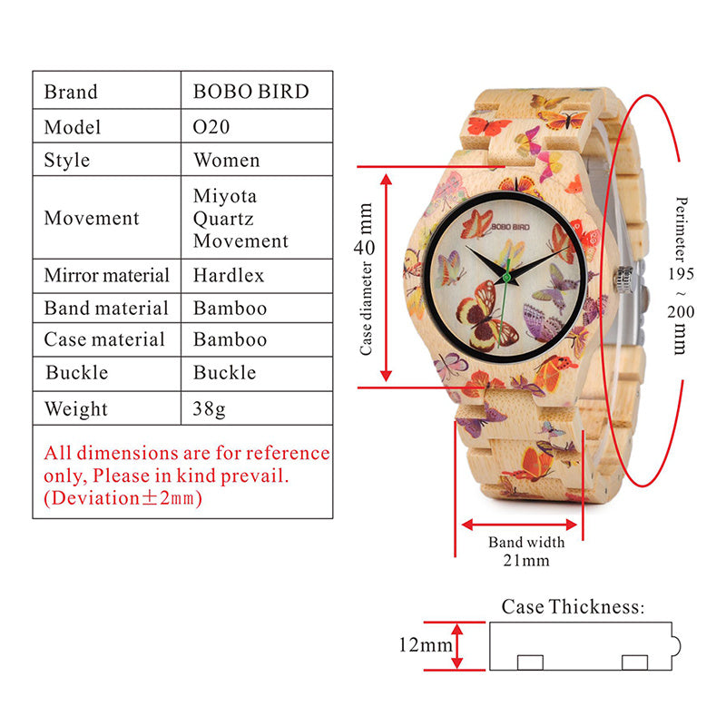 Butterfly Print Quartz Wristwatch - Drazelle Store